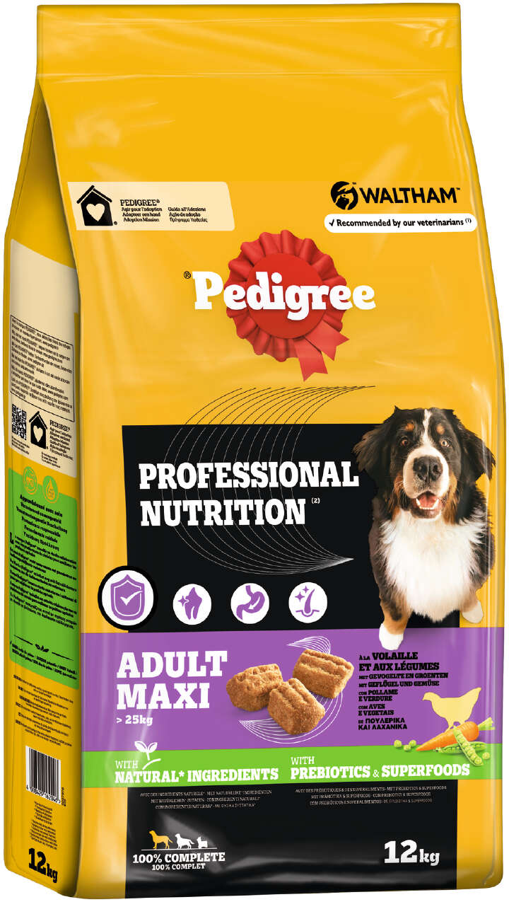 Pedigree Hunde-Trockenfutter Professional Nutrition Adult Maxi 25+ Geflügel und Gemüse